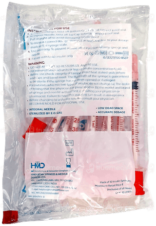 Dispo Van 40Iu 31G Insulin Syringe 1Ml Pack Of 10
