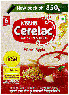 Nestle Cerelac Wheat Apple From 6 To 24 Months  Baby Cereal 350gm