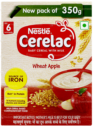Nestle Cerelac Wheat Apple From 6 To 24 Months  Baby Cereal 350gm