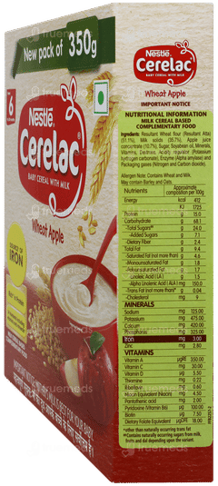 Nestle Cerelac Wheat Apple From 6 To 24 Months  Baby Cereal 350gm