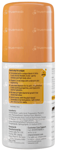 Chemist At Play 4% Lactic Acid And 1% Mandelic Acid Odour Control Underarm Roll On 40ml