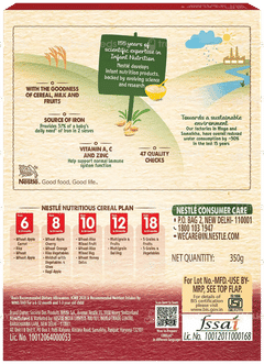 Nestle Cerelac Wheat Apple Cherry From 8 To 24 Months Baby Cereal 350gm