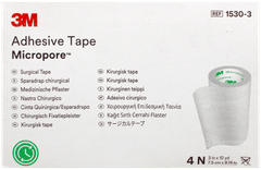 3M Micropore 1530-3 7.5Cmx9.14m Adhesive Tape Pack Of 4