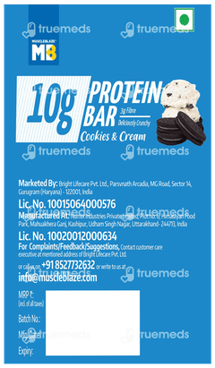 Muscleblaze Mb Fit 10g Cookies & Cream 35gm Pack Of 6 Protein Bars