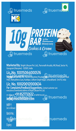 Muscleblaze Protein Cookies And Cream Bar 10gm Pack Of 6