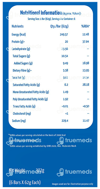 Muscleblaze Mb Fit 20g Cookies & Cream 62gm Pack Of 6 Protein Bars