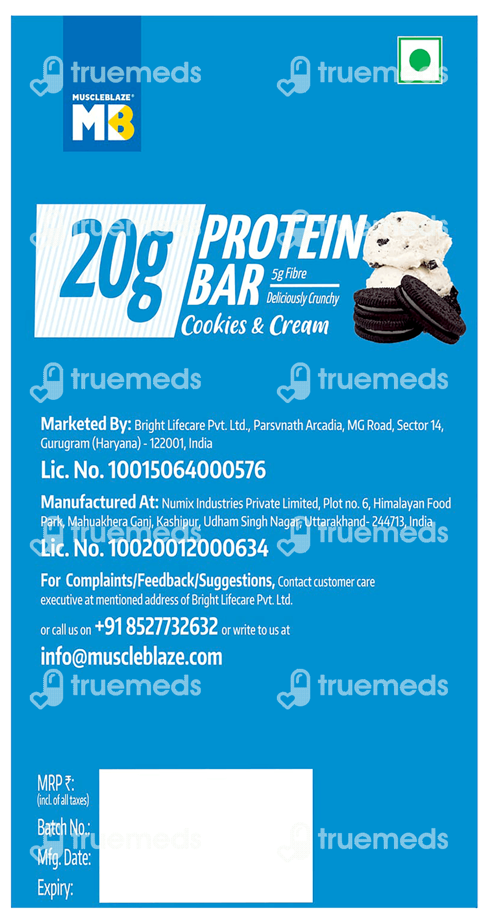 muscleblaze 20g protein bar