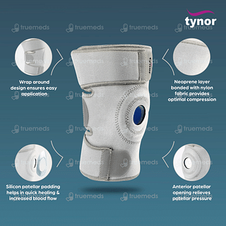 Tynor Knee Wrap (neoprene) Grey Universal Size 1