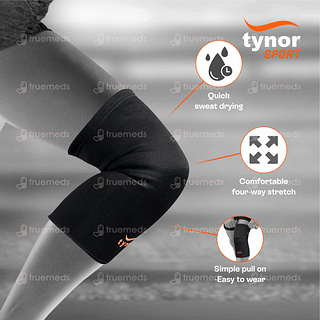 Tynor Knee Cap Air Black And Orange Medium Pack Of 2