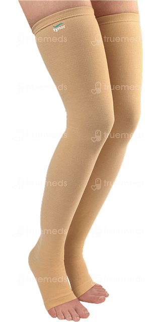 Tynor Compression Stocking Mid Thigh Classic Beige Large Pack Of 2