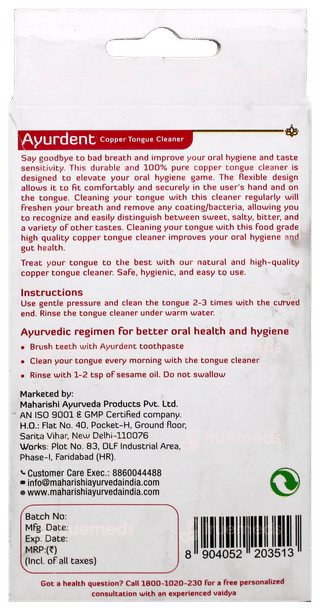 Maharishi Ayurveda Copper Tongue Cleaner 1