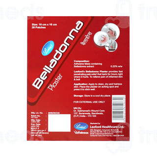 Leeford 10cm X 16cm Belladona Plaster 20