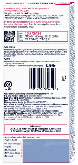 Veet Professional Sensitive Skin Wax Strips 20