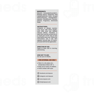 Rejusure 2% Ceramide + 1% Hyaluronic Acid Facial Moisturizer 50ml