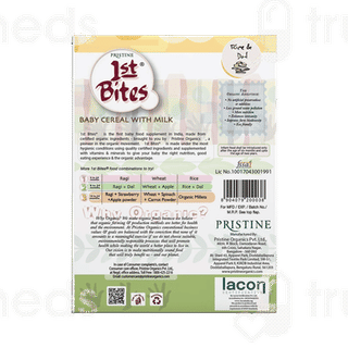 Pristine 1St Bites Rice And Dal Stage 2 From 8 To 24 Months Baby Cereal With Milk 300Gm