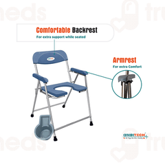 Ambitech Stainless Steel Foldable Commode Chair 1