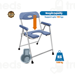 Ambitech Stainless Steel Foldable Commode Chair 1