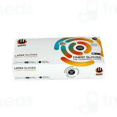 Aio Medium White Latex Lightly Powdered Gloves Box Of 100 Aio Medium White Latex Lightly Powdered Gloves Box Of 100