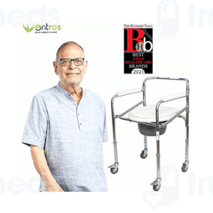 Entros Kl696 Premium Steel Height Adjustable With Castors Commode Chair 1