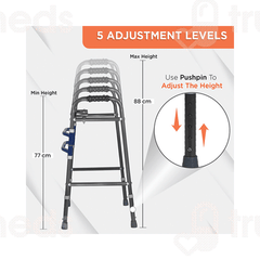 Vissco 0934 Adjustable Medipedic Double Bar Universal Grey Walker 1
