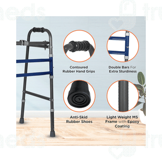 Vissco 0934 Adjustable Medipedic Double Bar Universal Grey Walker 1