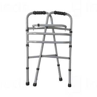 Ambitech Ms Height Adjustable & Double Bar Folding Walker Grey 1