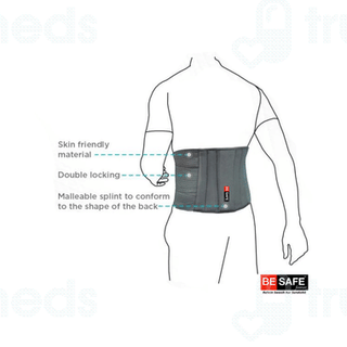 Be Safe Forever Ls Support Waist Large Grey Belt 1