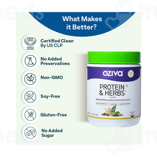Oziva Protein & Herbs For Men Chocolate Flavour 453gm