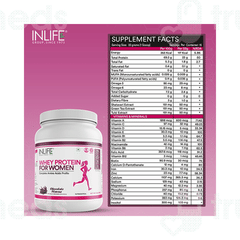 Inlife Whey Protein For Women Chocolate Flavour 500gm