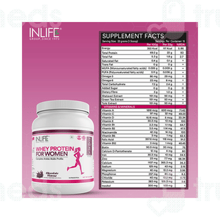 Inlife Whey Protein For Women Chocolate Flavour 500gm