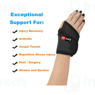 Be Safe Forever Wrist Band Support With Thumb Black 1