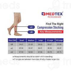 Medtex Thigh Length Anti Embolism Dvt Stocking Large Pair 1