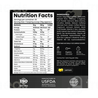 Athlab Hypr Pre Workout Lemon 480gm