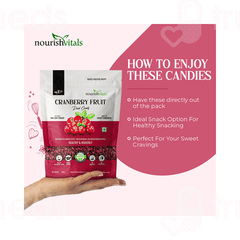 Nourishvitals Cranberry Fruit Dried Candy 200gm