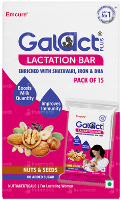 Galact Plus Nuts & Seeds No Added Sugar Lactation Bar 20gm Pack Of 15