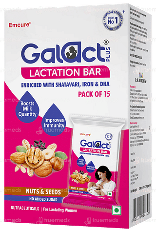 Galact Plus Nuts & Seeds No Added Sugar Lactation Bar 20gm Pack Of 15