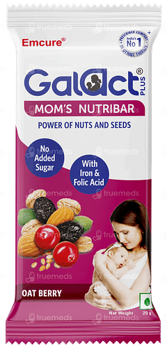 Galact Plus Power Of Nuts & Seeds Oat Berry No Added Sugar Moms Nutribar 20gm