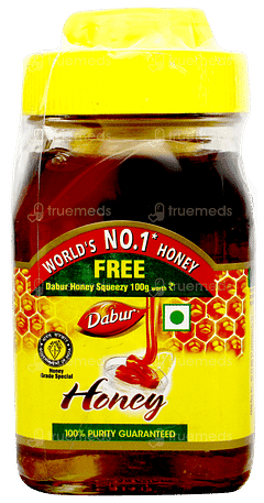Dabur Honey 250gm With Dabur Honey Squeezy 100gm Free