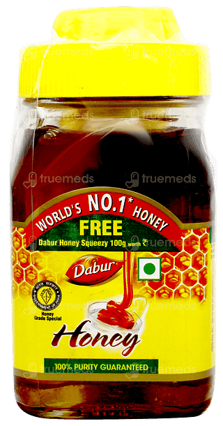 Dabur Honey 250gm With Dabur Honey Squeezy 100gm Free