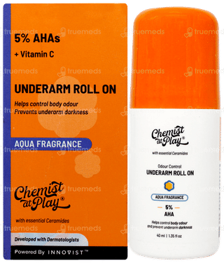 Chemist At Play 5% Ahas + Vitamin C Fragrance Free Underarm Roll On 40ml