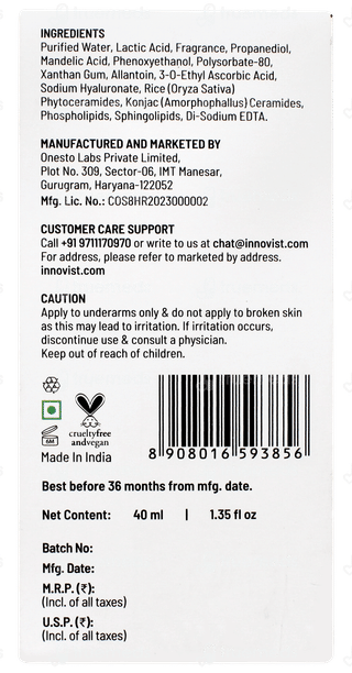 Chemist At Play 5% Ahas + Vitamin C Fragrance Free Underarm Roll On 40ml