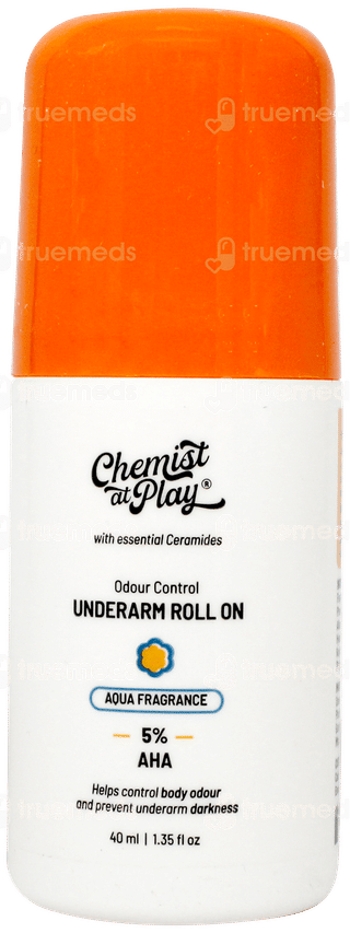 Chemist At Play 5% Ahas + Vitamin C Fragrance Free Underarm Roll On 40ml