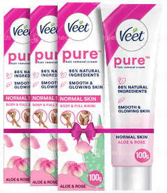 Veet Pure Normal Skin Body & Full Bikini 100gm Pack Of 3 Hair Removal Cream