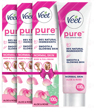 Veet Pure Normal Skin Body & Full Bikini 100gm Pack Of 3 Hair Removal Cream