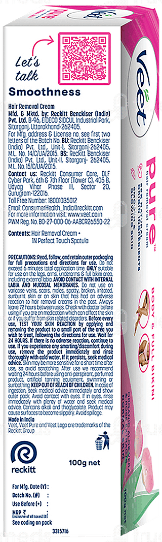 Veet Pure Normal Skin Body & Full Bikini 100gm Pack Of 3 Hair Removal Cream