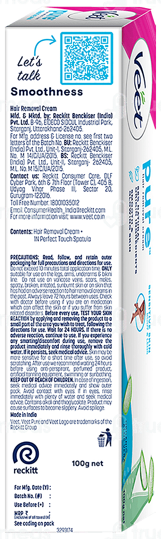 Veet Pure Sensitive Skin Body & Full Bikini 100gm Pack Of 3 Hair Removal Cream