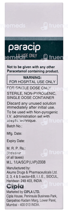 Paracip Infusion 100ml