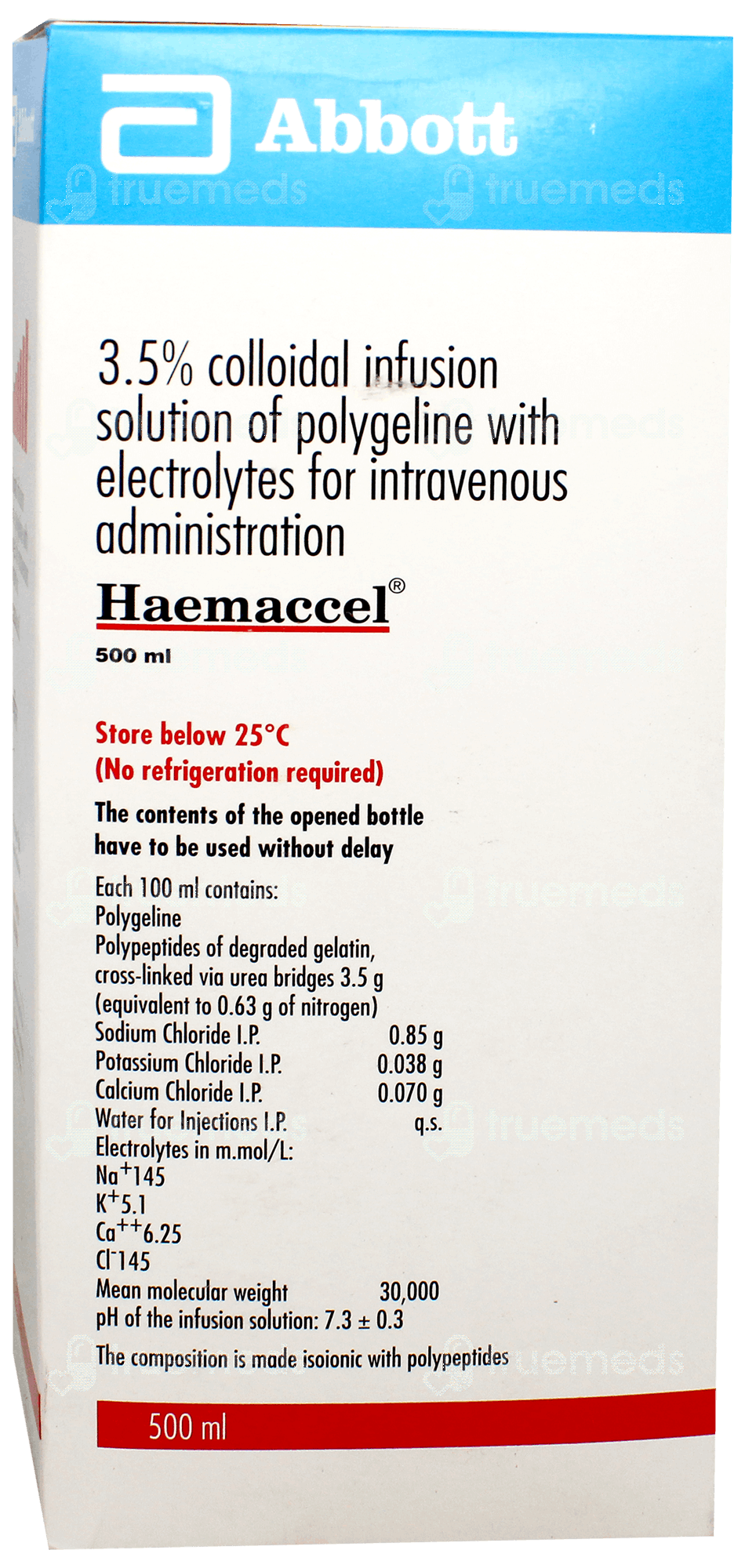 Inj Hemacel Haemaccel Infusion 500 Ml - Uses, Side Effects, Dosage, Price | Truemeds