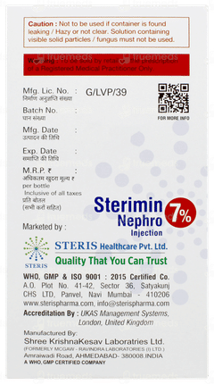 Sterimin Nephro 7% Injection 250ml