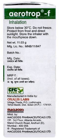 Aerotrop F Inhaler 180mdi